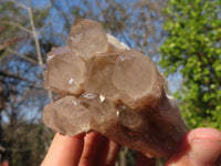 Natural Cascading Smokey Quartz Clusters x 3 From Luena, Congo