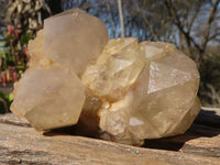 Natural Cascading Smokey Quartz Clusters x 3 From Luena, Congo