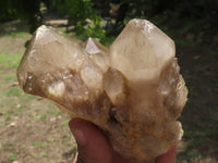 Natural Smokey White Phantom Quartz Clusters  x 3 From Luena, Congo - TopRock