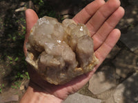 Natural Smokey White Phantom Quartz Clusters  x 3 From Luena, Congo - TopRock