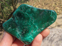 Polished Malachite Free Forms With Stunning Flower & Banding Patterns x 6 From Kolwezi, Congo - TopRock