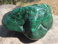 Polished Malachite Free Forms With Stunning Flower & Banding Patterns x 6 From Kolwezi, Congo - TopRock