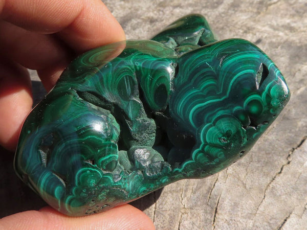 Polished Malachite Free Forms With Stunning Flower & Banding Patterns x 6 From Kolwezi, Congo - TopRock