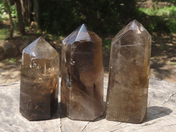 Polished Smokey Morion Quartz Points  x 6 From Madagascar - TopRock