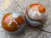 Polished Polychrome Jasper Spheres x 2 From Madagascar - TopRock