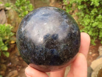 Polished Iolite / Water Sapphire Spheres  x 2 From Madagascar - Toprock Gemstones and Minerals 