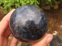 Polished Iolite / Water Sapphire Spheres  x 2 From Madagascar - Toprock Gemstones and Minerals 