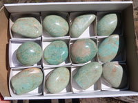 Polished Blue Kobi Amazonite Gallets x 12 From Zimbabwe - TopRock