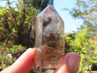 Polished Wispy Phantom Smokey Quartz Points x 12 From Madagascar