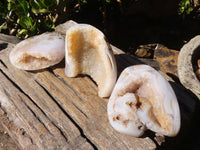 Polished Crystal Centred Agate Geodes  x 3 From Madagascar