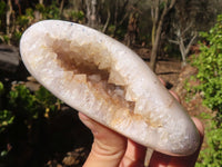 Polished Crystal Centred Agate Geodes  x 3 From Madagascar