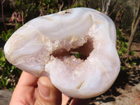 Polished Crystal Centred Agate Geodes  x 3 From Madagascar