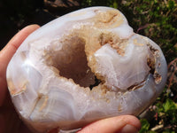 Polished Crystal Centred Agate Geodes  x 3 From Madagascar