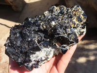 Natural Schorl Black Tourmaline With Hyalite Specimen x 1 From Erongo, Namibia