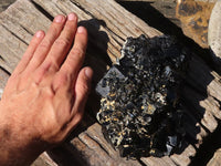 Natural Schorl Black Tourmaline With Hyalite Specimen x 1 From Erongo, Namibia