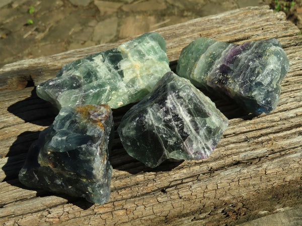 Natural Watermelon Fluorite Cobbed Specimens x 4 From Uis, Namibia - TopRock