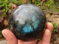 Polished Large Labradorite Spheres  x 2 From Tulear, Madagascar