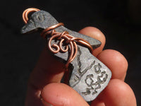 Polished  Copper Wire Wrapped Leopard Stone Eagle Pendants  x 6 From Zimbabwe