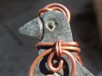 Polished  Copper Wire Wrapped Leopard Stone Eagle Pendants  x 6 From Zimbabwe