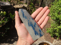 Polished Blue Spotted Spinel Quartz Points x 3 From Madagascar