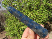 Polished Blue Spotted Spinel Quartz Points x 3 From Madagascar