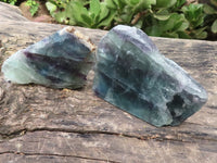 Polished Watermelon Fluorite Standing Slabs  x 3 From Namibia - TopRock