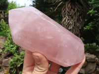 Polished Double Terminated Rose Quartz Points  x 3 From Madagascar - TopRock