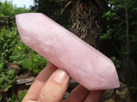 Polished Double Terminated Rose Quartz Points  x 3 From Madagascar - TopRock