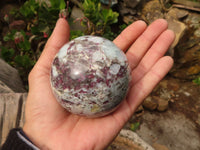 Polished Iolite & Pink Tourmaline Spheres  x 2 From Madagascar