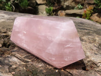 Polished Double Terminated Rose Quartz Points  x 3 From Madagascar - TopRock