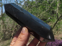 Polished Double Terminated Black Basalt Points  x 3 From Madagascar - TopRock