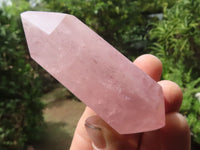 Polished Double Terminated Rose Quartz Points  x 3 From Madagascar - TopRock