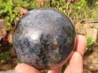 Polished Iolite & Pink Tourmaline Spheres  x 2 From Madagascar