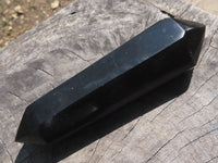 Polished Double Terminated Black Basalt Points  x 3 From Madagascar - TopRock