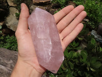 Polished Double Terminated Rose Quartz Points  x 3 From Madagascar - TopRock