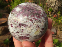 Polished Iolite & Pink Tourmaline Spheres  x 2 From Madagascar