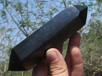 Polished Double Terminated Black Basalt Points  x 3 From Madagascar - TopRock