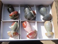 Polished Polychrome Jasper Mushrooms  x 6 From Mahajanga, Madagascar