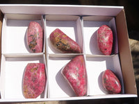 Polished Red Rhodonite Free Forms x 6 From Zimbabwe