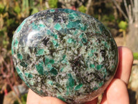 Polished Rare Emerald Mica In Matrix Galet-Palm Stones x 6 From Mutoko, Zimbabwe