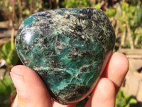 Polished Rare Emerald Mica In Matrix Galet-Palm Stones x 6 From Mutoko, Zimbabwe