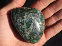 Polished Rare Emerald Mica In Matrix Galet-Palm Stones x 6 From Mutoko, Zimbabwe