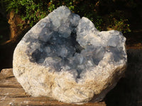 Natural XXL Gemmy Blue Double Barrelled Celestite Geode  x 1 From Sakoany, Madagascar - Toprock Gemstones and Minerals 