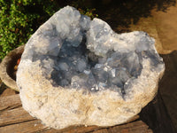 Natural XXL Gemmy Blue Double Barrelled Celestite Geode  x 1 From Sakoany, Madagascar - Toprock Gemstones and Minerals 