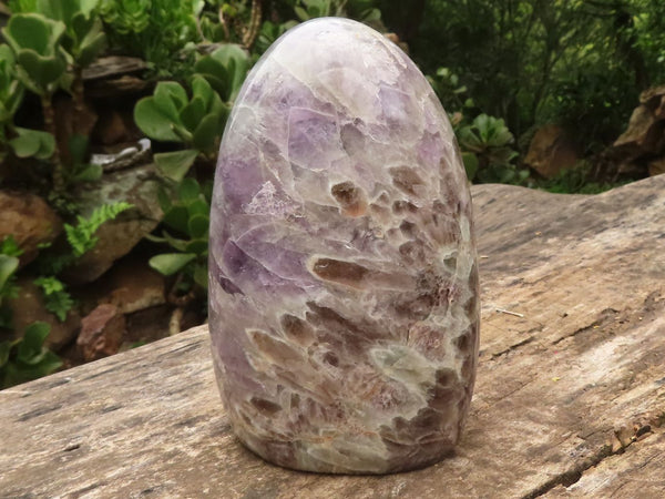 Polished Smokey Flower Amethyst Standing Free Form  x 1 From Madagascar - TopRock