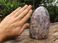 Polished Smokey Flower Amethyst Standing Free Form  x 1 From Madagascar - TopRock