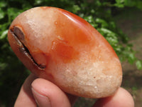 Polished Carnelian Agate Palm Stones  x 12 From Madagascar - TopRock