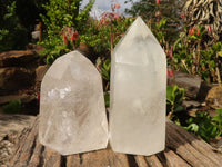 Polished Large Clear Quartz Points x 2 From Madagascar