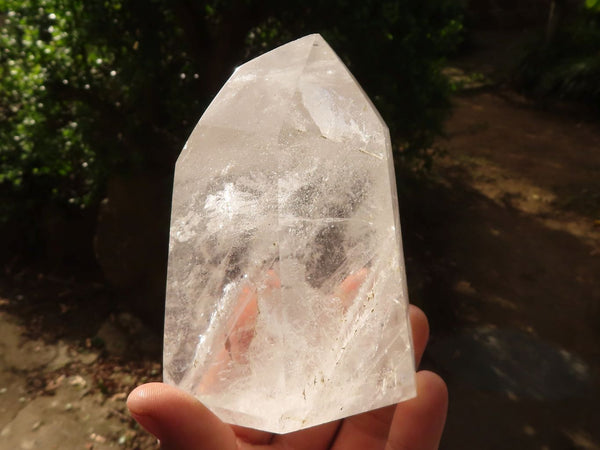 Polished Large Clear Quartz Points x 2 From Madagascar