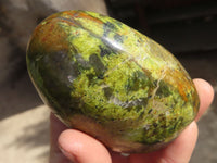 Polished Green Opal Standing Free Forms  x 2 From Antsirabe, Madagascar